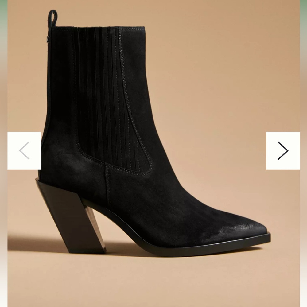 Sam Edelman Black “Mandey” Suede Ankle Boots (Size : 8)
